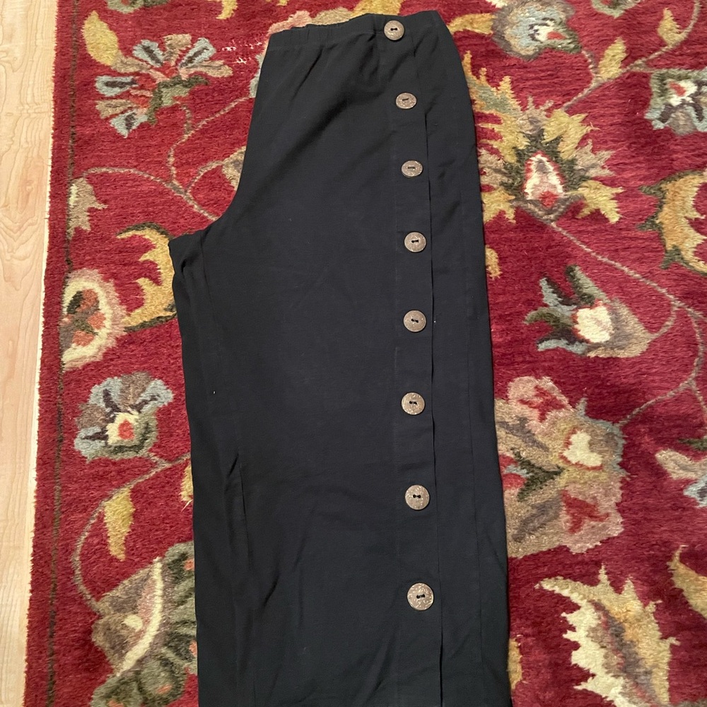 Soft Surroundings Black Cotton-Blend Pants - Picture 2 of 6